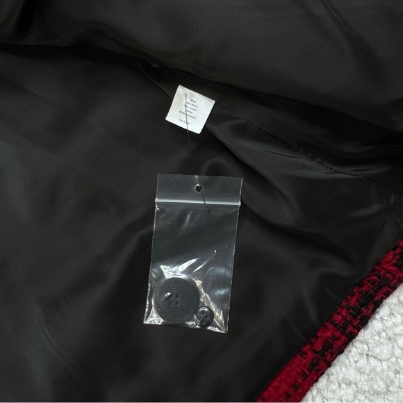 Talbots Tweed Jacket Pea Coat Red Black Buffalo Checked Plaid. Wool Blend. 14 - Picture 5 of 10